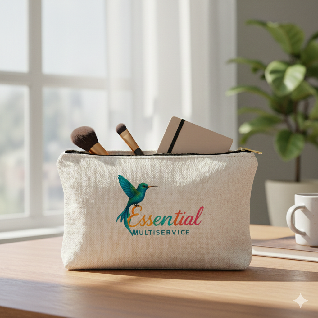 21 cm Canvas Cosmetic Bag